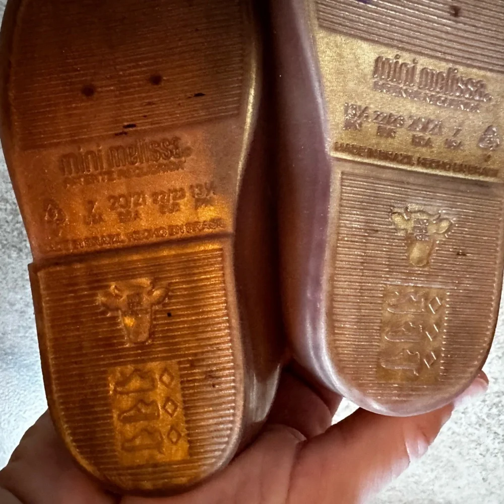 Mini Melissa rose gold ballet flats toddler size 7